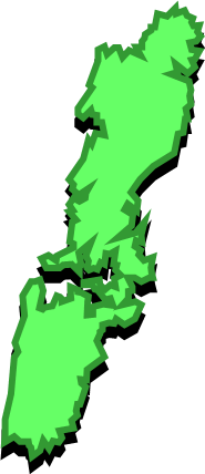 対馬島(長崎県)の外観図形イラスト画像