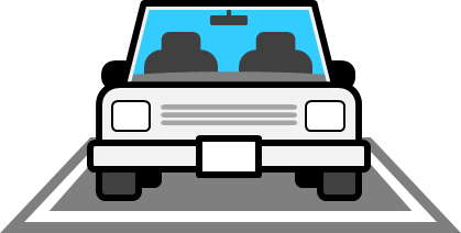 前向き駐車、後ろ向き駐車のイラスト画像