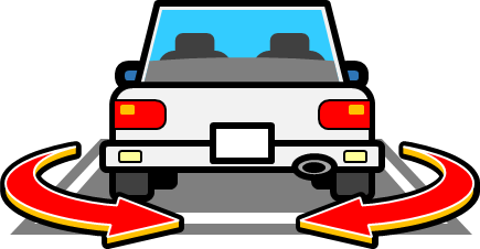 前向き駐車、後ろ向き駐車のイラスト画像