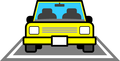 前向き駐車、後ろ向き駐車のイラスト画像
