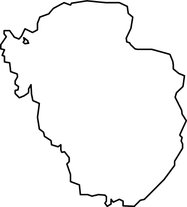 猪苗代湖（福島県）の外観図形イラスト画像