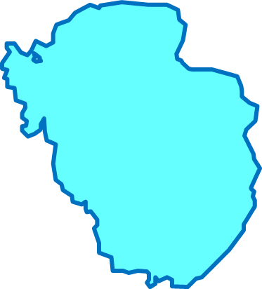 猪苗代湖（福島県）の外観図形イラスト画像
