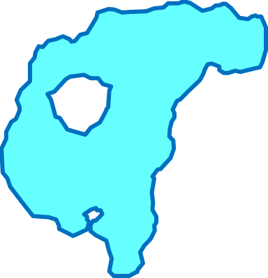 屈斜路湖(北海道)の外観図形イラスト画像