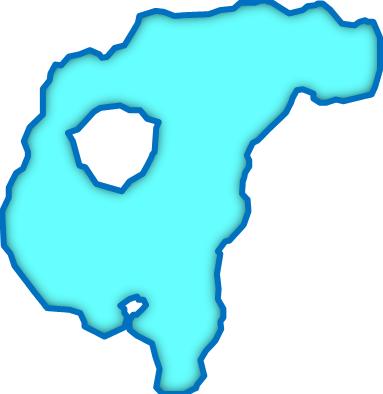 屈斜路湖(北海道)の外観図形イラスト画像
