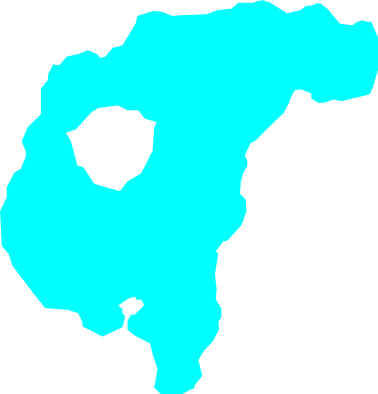 屈斜路湖(北海道)の外観図形イラスト画像