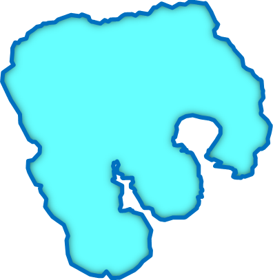 十和田湖(青森県・秋田県)の外観図形イラスト画像