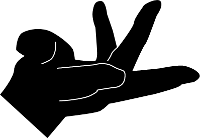 誘う手のシルエット画像