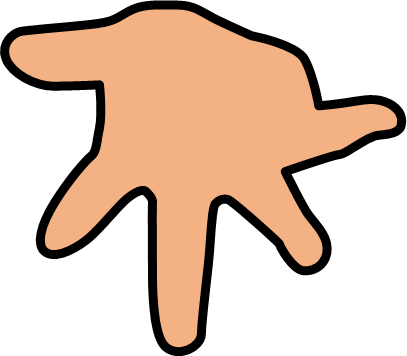 誘う手のシルエット画像